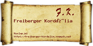 Freiberger Kordélia névjegykártya